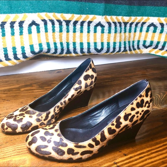 🔸ECCO Women's Leopard Wedge Pump. Size 7.5 - Picture 3 of 7